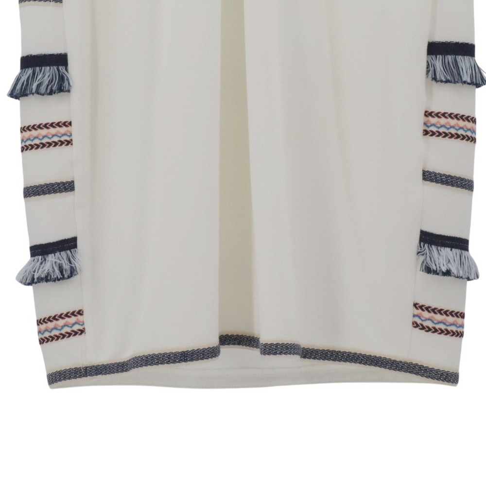 Adelyn Rae Fringe Sheath Mini Dress Sleeveless Ivory Striped L NWT - Picture 7 of 10